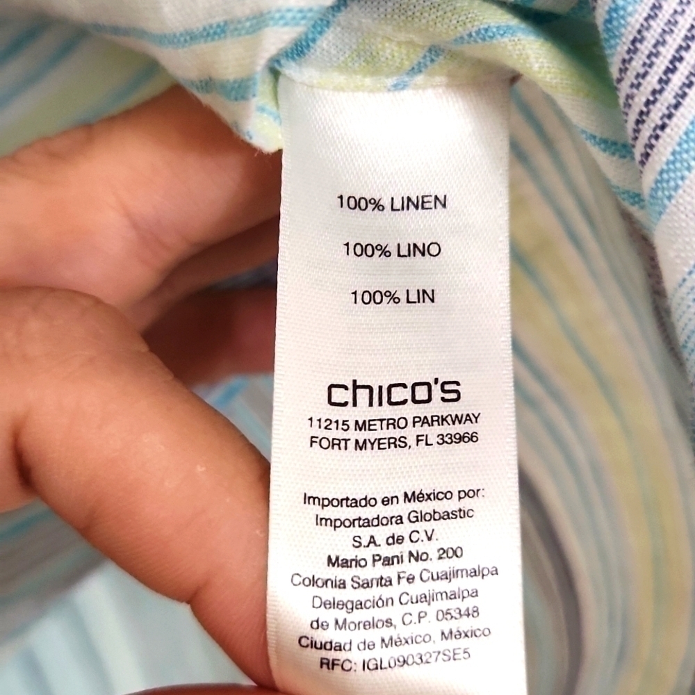 100% Linen Chicos No Iron Medium Lagenlook Beach Contemporary Travel - Picture 7 of 11